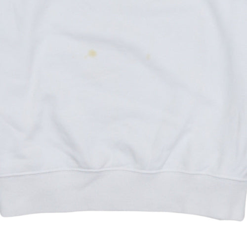 Champion Men's White Medium Crew Neck Logo Sweatshirt