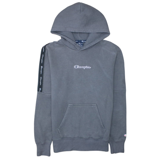 Champion Men's Grey Small Pullover Hoodie with Logo Trim