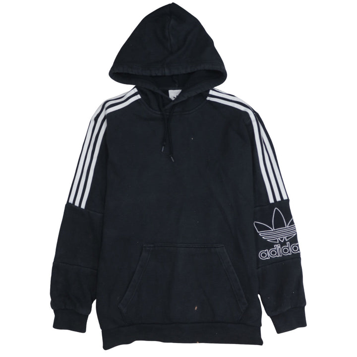 Adidas Mens Black Pullover Hoodie M Logo Sports Fleece Sweatshirt