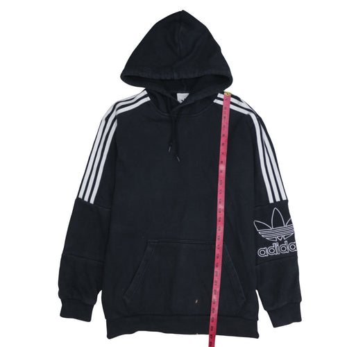 Adidas Mens Black Pullover Hoodie M Logo Sports Fleece Sweatshirt
