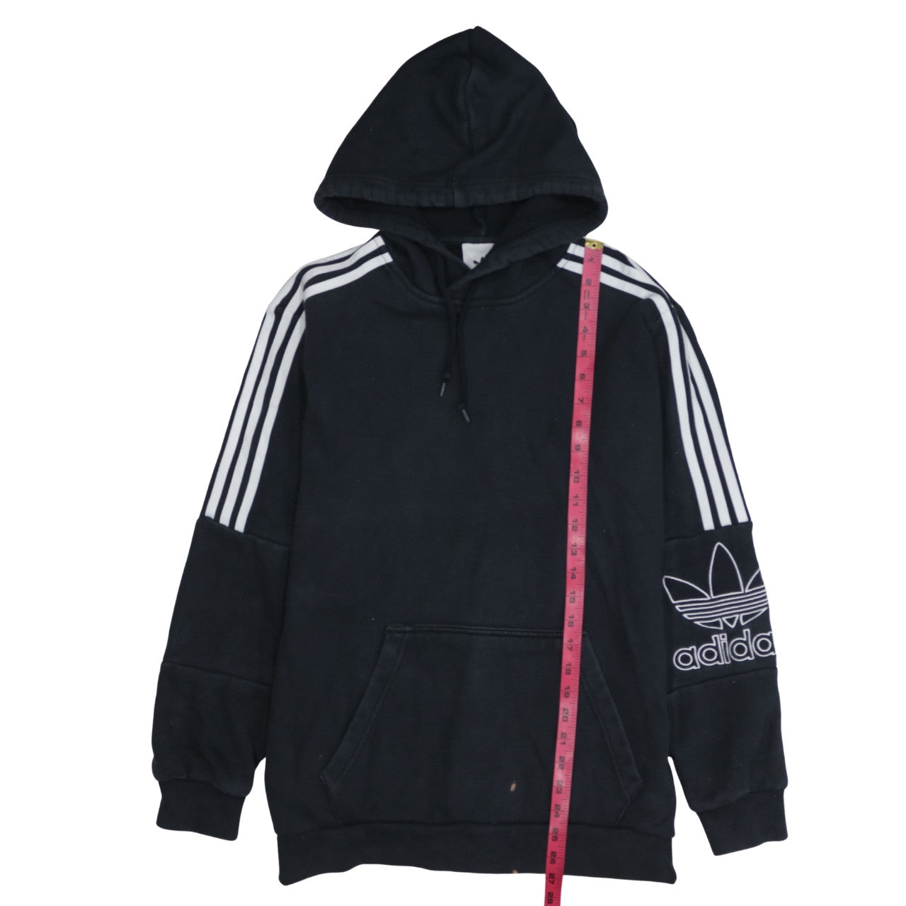 Adidas Mens Black Pullover Hoodie M Logo Sports Fleece Sweatshirt