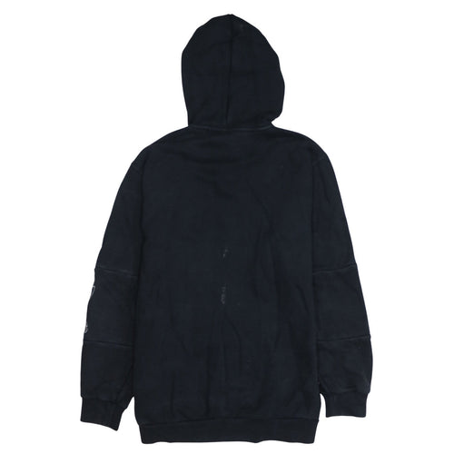 Adidas Mens Black Pullover Hoodie M Logo Sports Fleece Sweatshirt