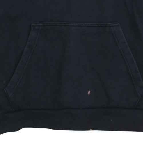 Adidas Mens Black Pullover Hoodie M Logo Sports Fleece Sweatshirt