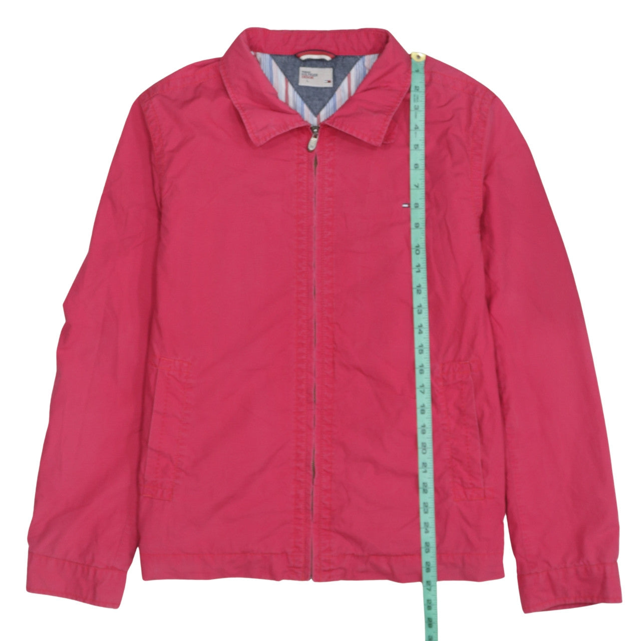 Tommy Hilfiger Denim Men's Pink Cotton Full Zip Jacket L