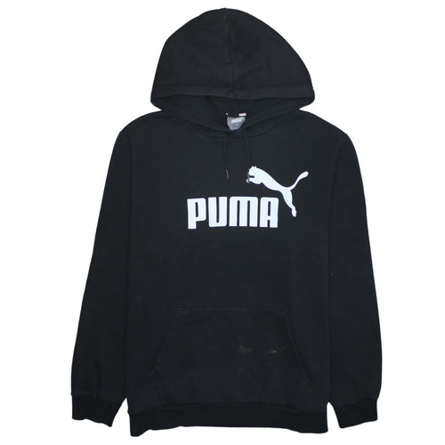 Puma Men's Black Pullover Hoodie L Regular Fit Fleece Sportswear