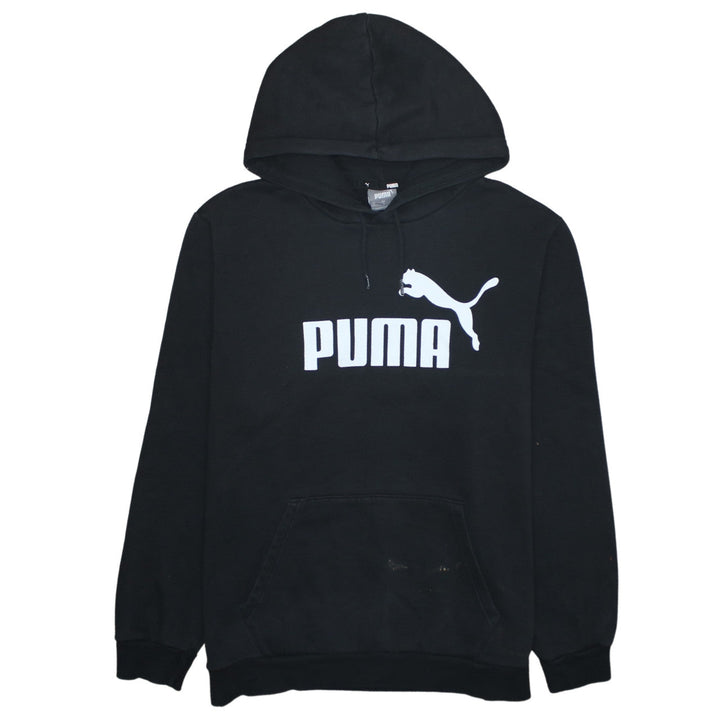 Puma Men's Black Pullover Hoodie L Regular Fit Fleece Sportswear