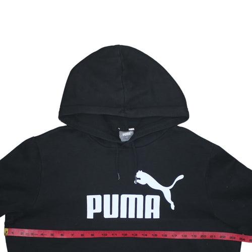 Puma Men's Black Pullover Hoodie L Regular Fit Fleece Sportswear
