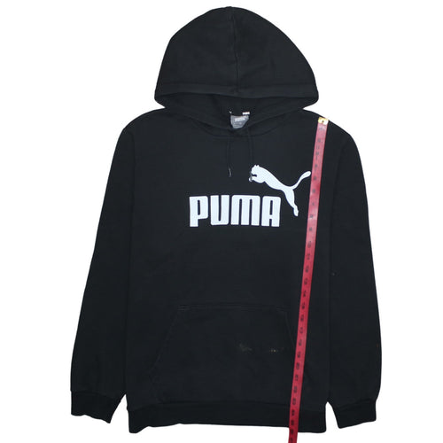 Puma Men's Black Pullover Hoodie L Regular Fit Fleece Sportswear