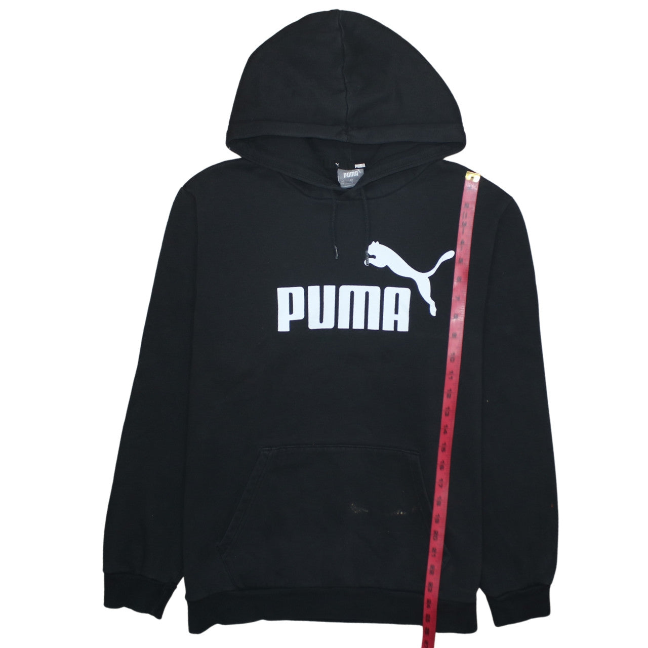 Puma Men's Black Pullover Hoodie L Regular Fit Fleece Sportswear
