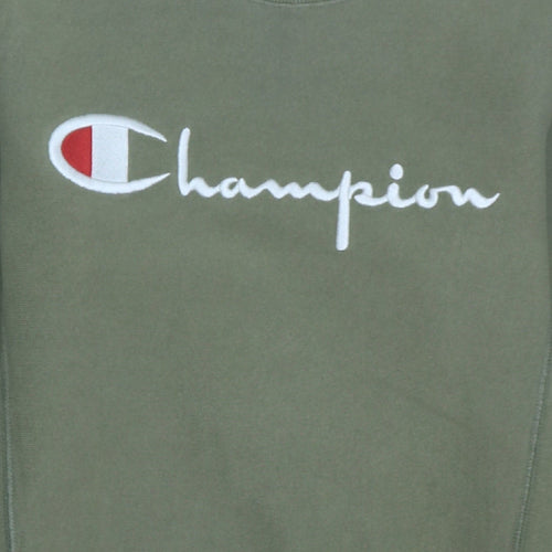 Champion Men's Green Small Reverse Weave Pullover Sweatshirt