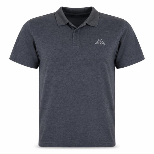 Front view of Kappa Men's Grey Polo Shirt XL Regular Fit Short Sleeve Casual Top
