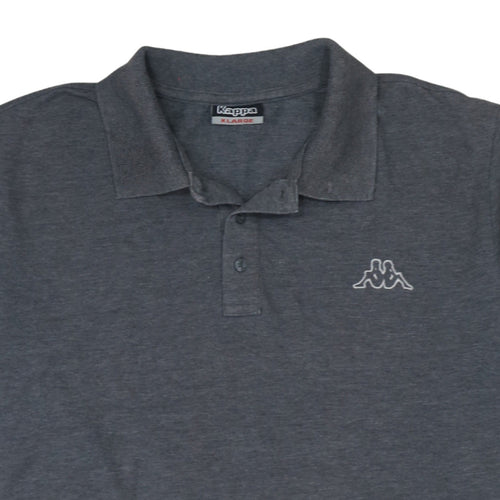 Kappa Men's Grey Polo Shirt XL Regular Fit Short Sleeve Casual Top