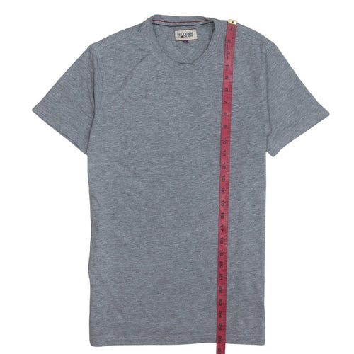 Hilfiger Denim Men's Grey Cotton Regular Fit Short Sleeve Polo S