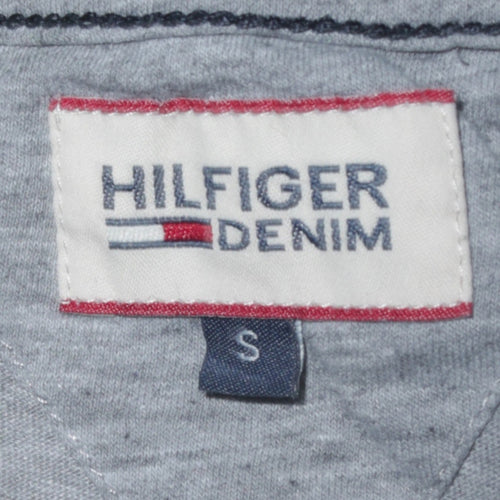 Hilfiger Denim Men's Grey Cotton Regular Fit Short Sleeve Polo S
