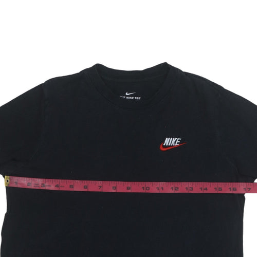 Nike Boys Black Logo Short Sleeve Cotton T-Shirt Size L