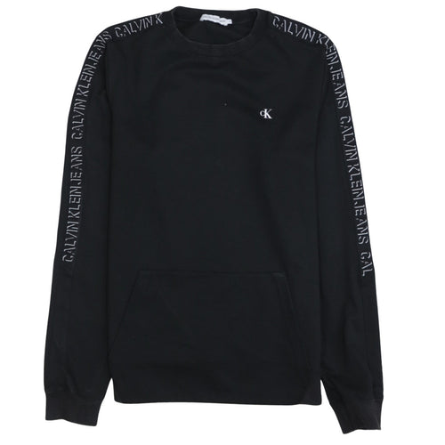 Calvin Klein Jeans Boys Black Logo Pullover Sweatshirt Size 16