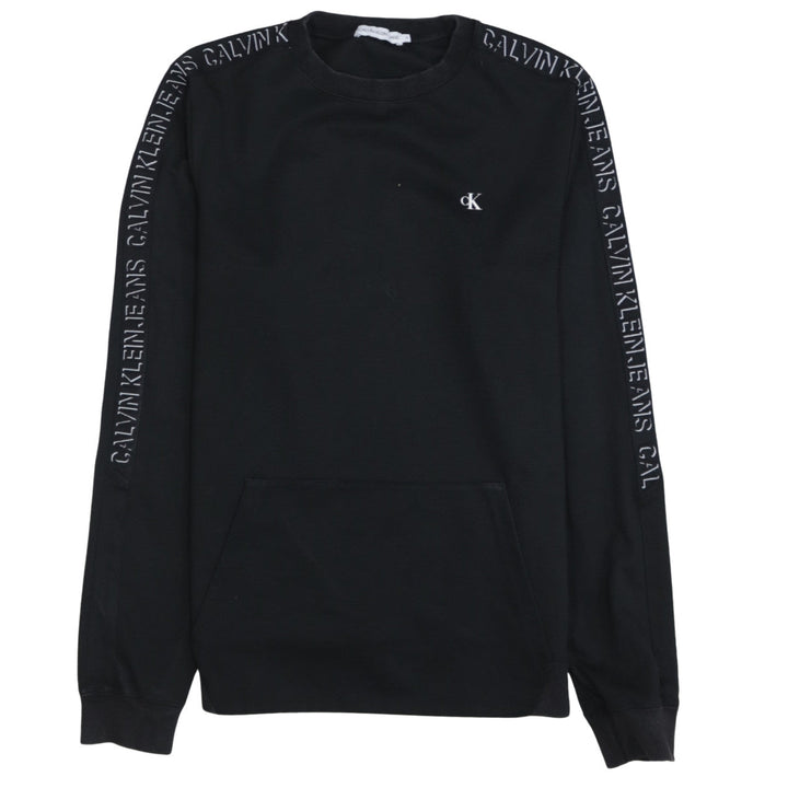 Calvin Klein Jeans Boys Black Logo Pullover Sweatshirt Size 16
