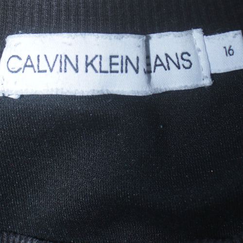 Calvin Klein Jeans Boys Black Logo Pullover Sweatshirt Size 16