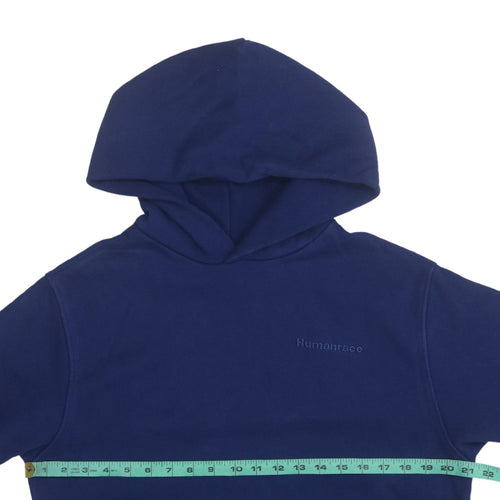adidas Humanrace Men’s Blue Pullover Hoodie Size S