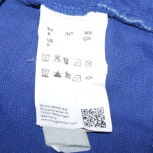 Hugo Boss Men's Blue Cotton Track Jacket Size M Full Zip Lightweight
