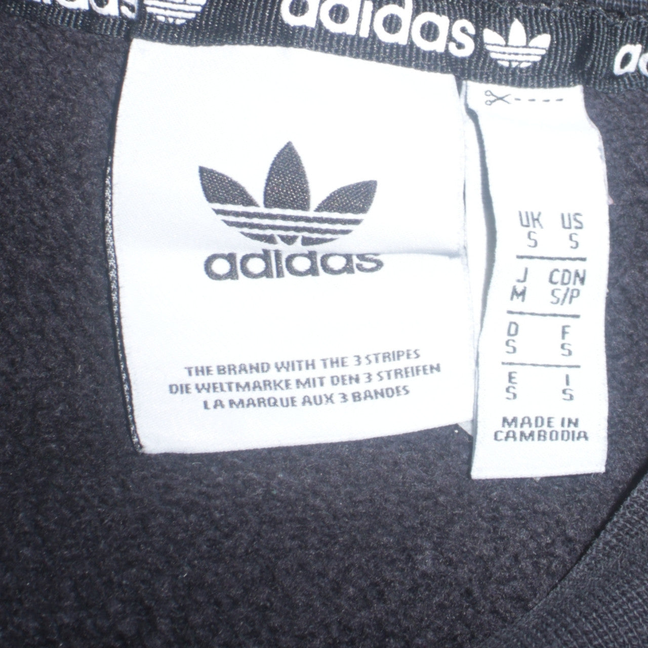 adidas Men Black Small Pullover Logo Crew Neck Sweatshirt