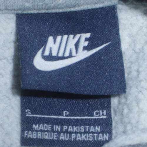 Nike Men's Grey Pullover Hoodie S Classic Fleece Cotton Blend