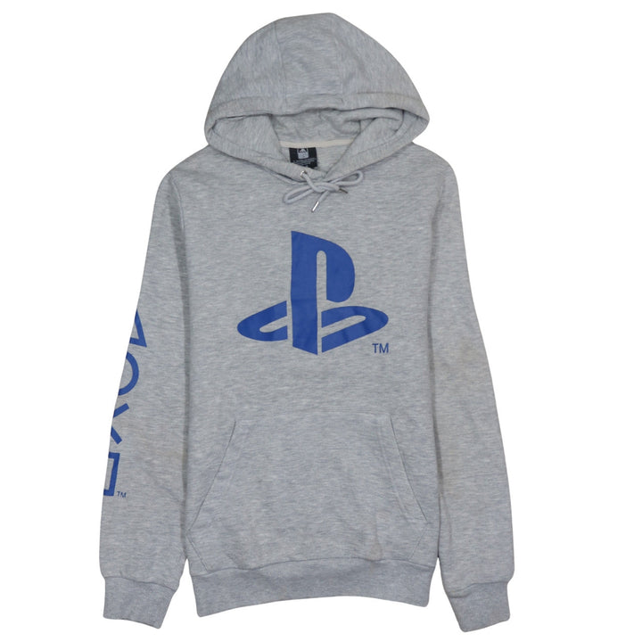 PlayStation Men's Grey Pullover Hoodie Size M Graphic Logo Gaming Sweatshirt