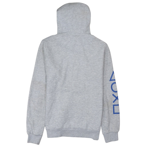PlayStation Men's Grey Pullover Hoodie Size M Graphic Logo Gaming Sweatshirt