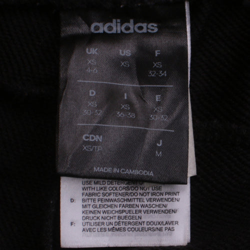 adidas Women's Black XS Logo Sweatpants Cotton Blend