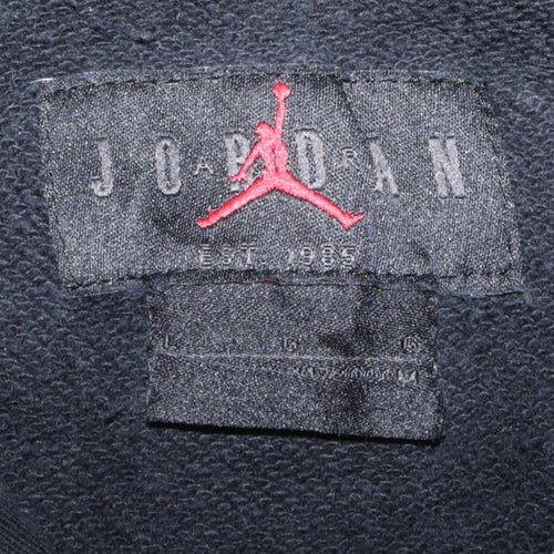 Jordan Boys Black Jumpman Pullover Hoodie Size L Cotton Fleece
