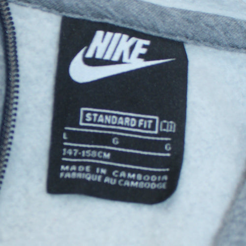 Nike Boys Grey Full Zip Hoodie Sweatshirt L 147-158cm Standard Fit