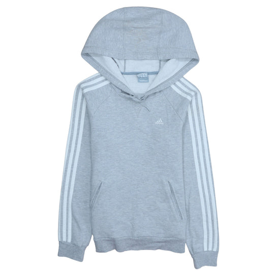 Adidas Women Grey Hoodie Size 8 Pullover Hooded Sweatshirt