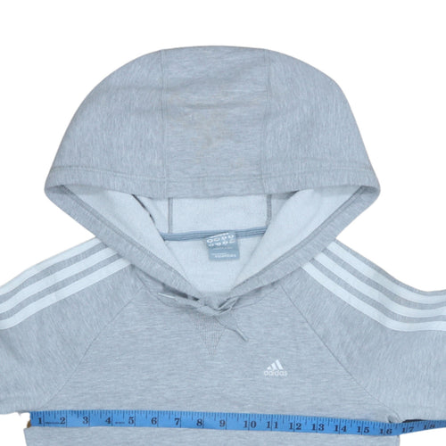 Adidas Women Grey Hoodie Size 8 Pullover Hooded Sweatshirt