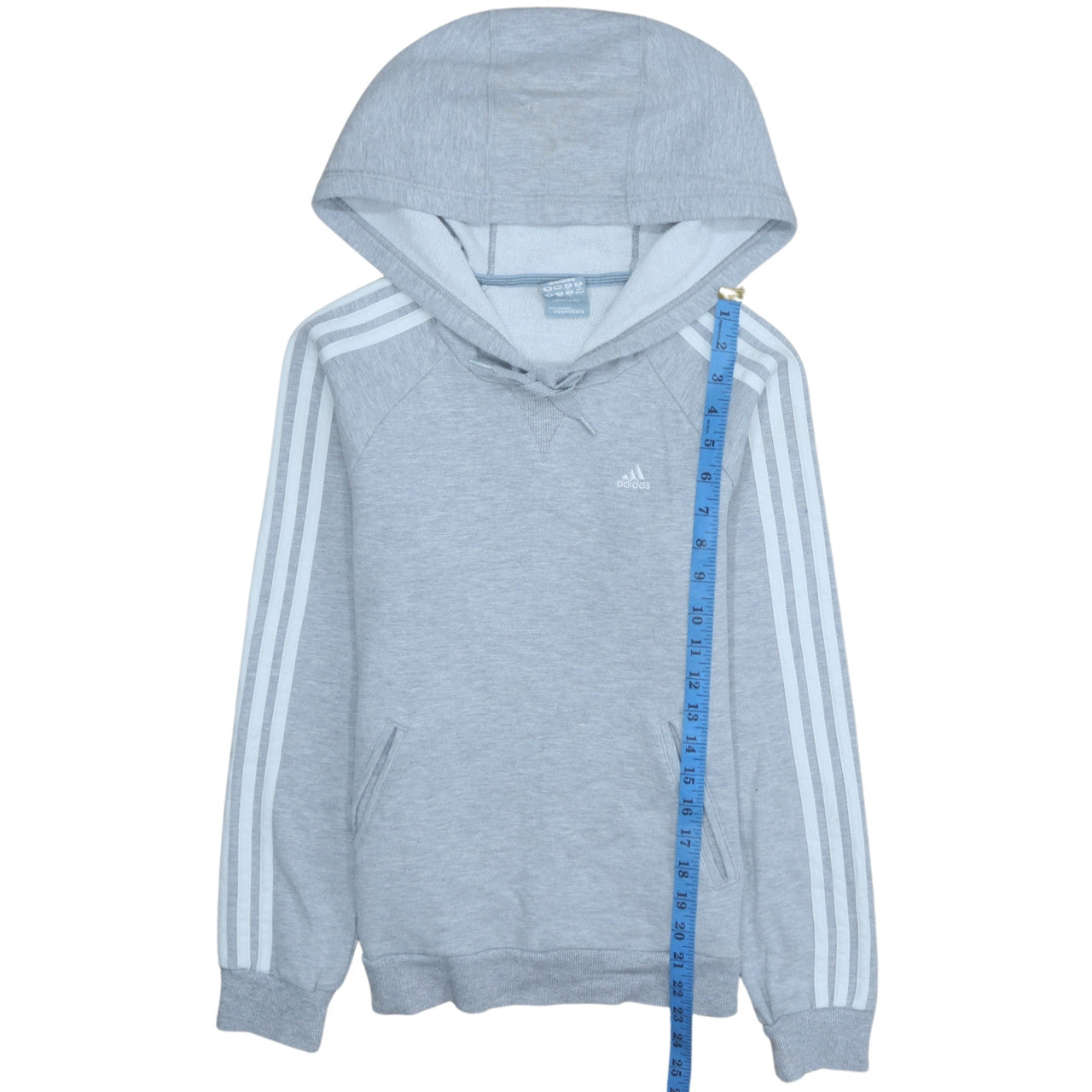 Adidas Women Grey Hoodie Size 8 Pullover Hooded Sweatshirt