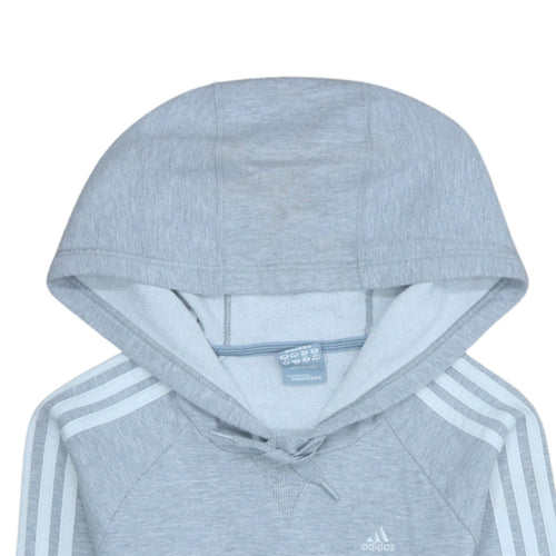 Adidas Women Grey Hoodie Size 8 Pullover Hooded Sweatshirt
