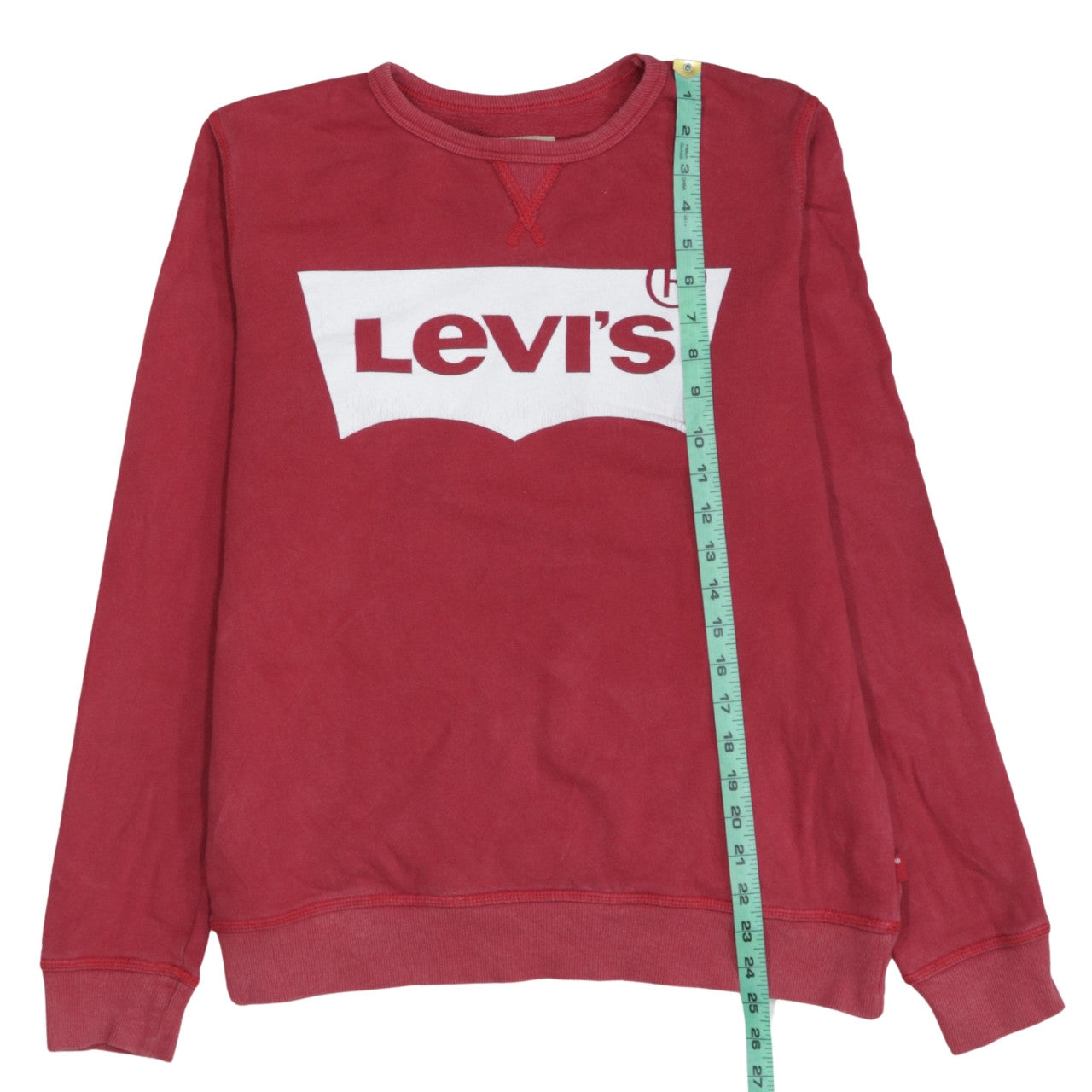Levi's Boys Red Logo Crew Neck Sweatshirt Size 16 Regular Fit Cotton