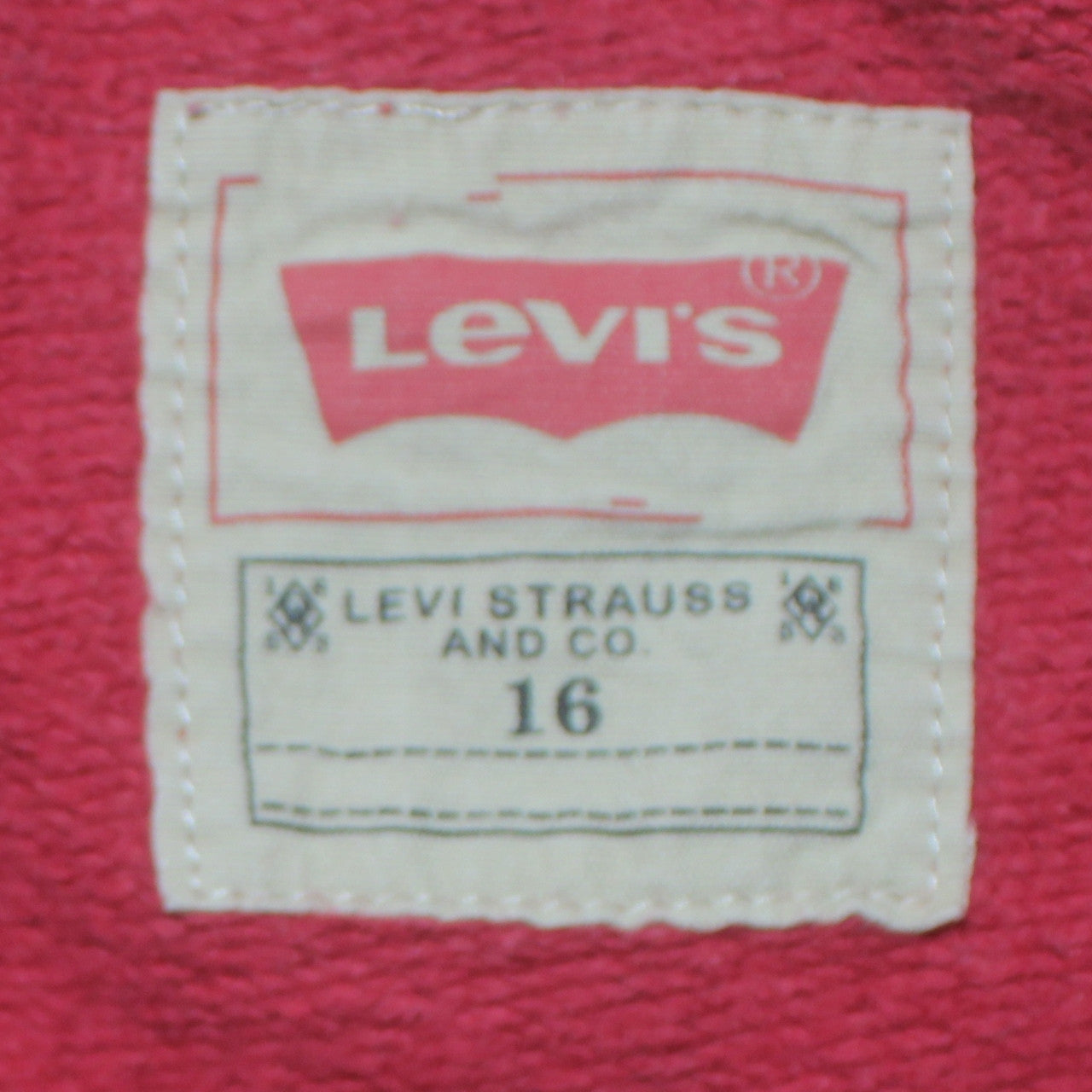 Levi's Boys Red Logo Crew Neck Sweatshirt Size 16 Regular Fit Cotton