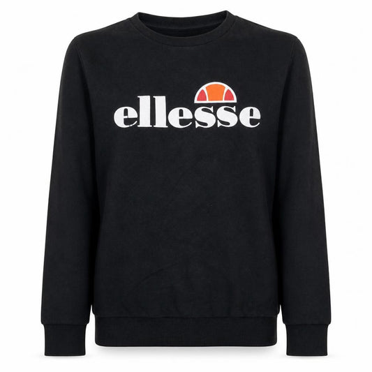 Front view of Ellesse women’s black uk 8 pullover crew neck sweatshirt