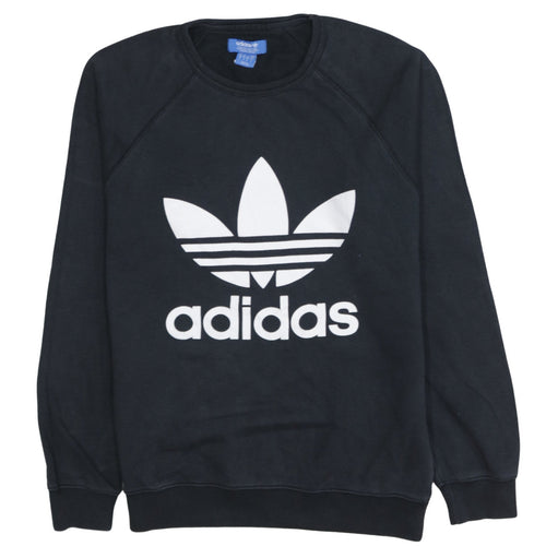 Adidas Men's Black Crew Neck Logo Sweatshirt Size S