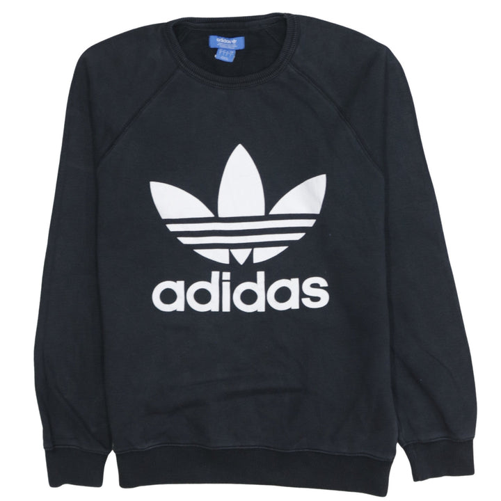 Adidas Men's Black Crew Neck Logo Sweatshirt Size S