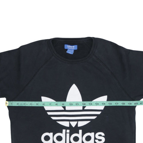 Adidas Men's Black Crew Neck Logo Sweatshirt Size S