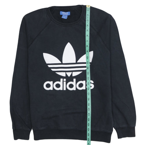 Adidas Men's Black Crew Neck Logo Sweatshirt Size S