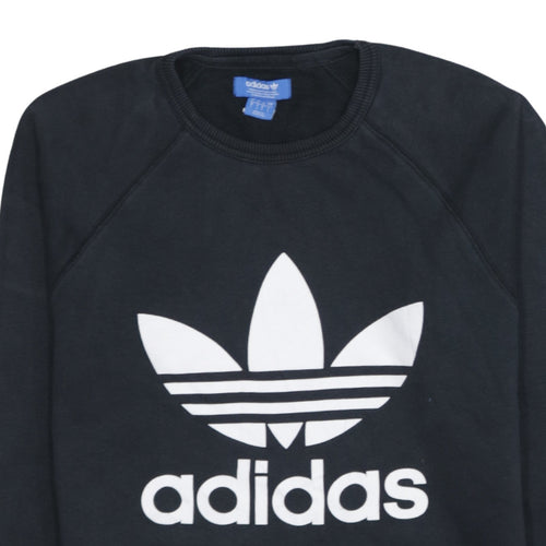 Adidas Men's Black Crew Neck Logo Sweatshirt Size S