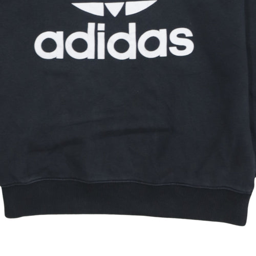Adidas Men's Black Crew Neck Logo Sweatshirt Size S