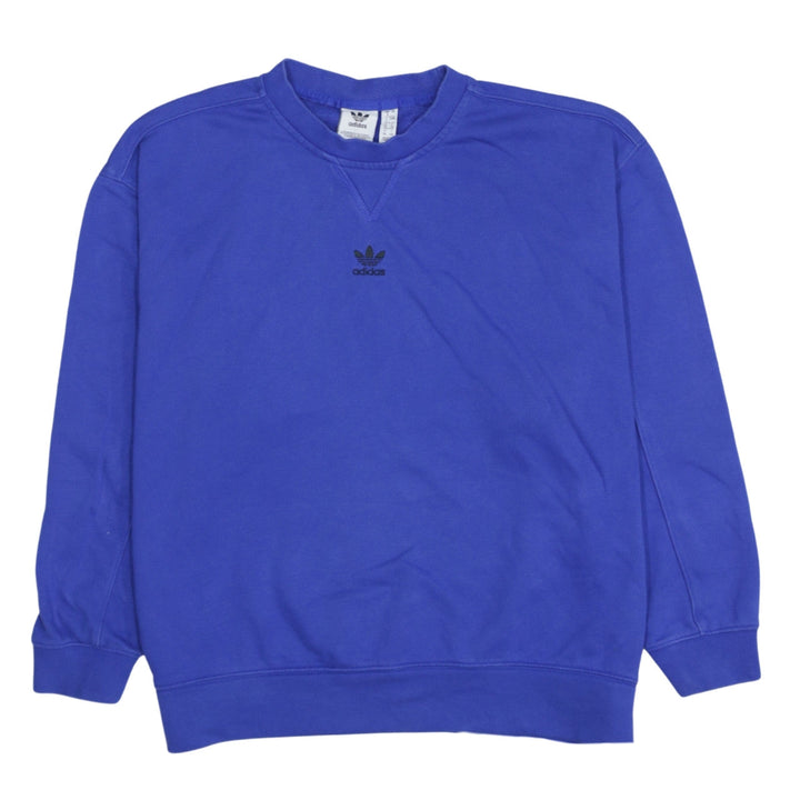 Adidas Womens Blue Crew Neck Long Sleeve Sweatshirt Size 8
