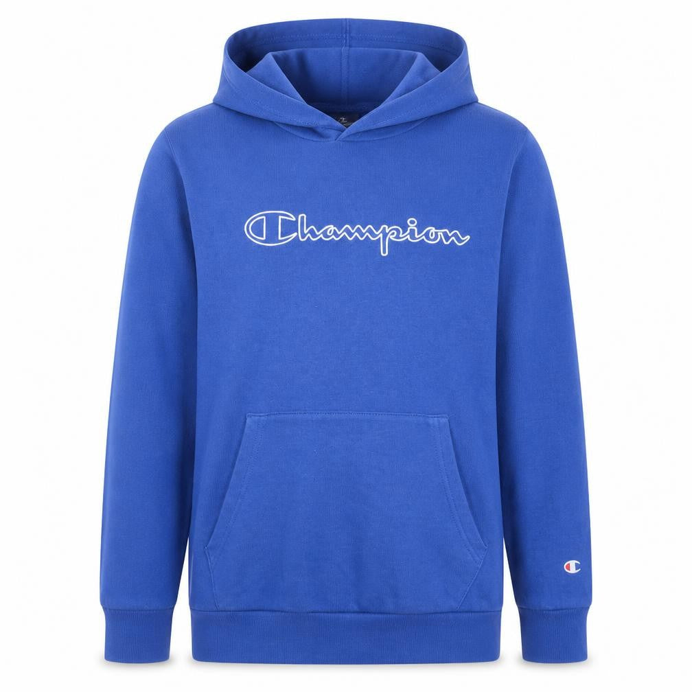 Champion Boys Blue Pullover Hoodie Size 13-14 Years Logo Fleece Sweatshirt