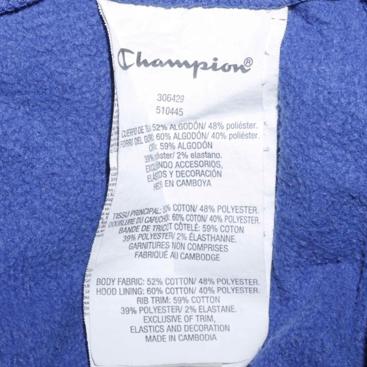 Champion Boys Blue Pullover Hoodie Size 13-14 Years Logo Fleece Sweatshirt