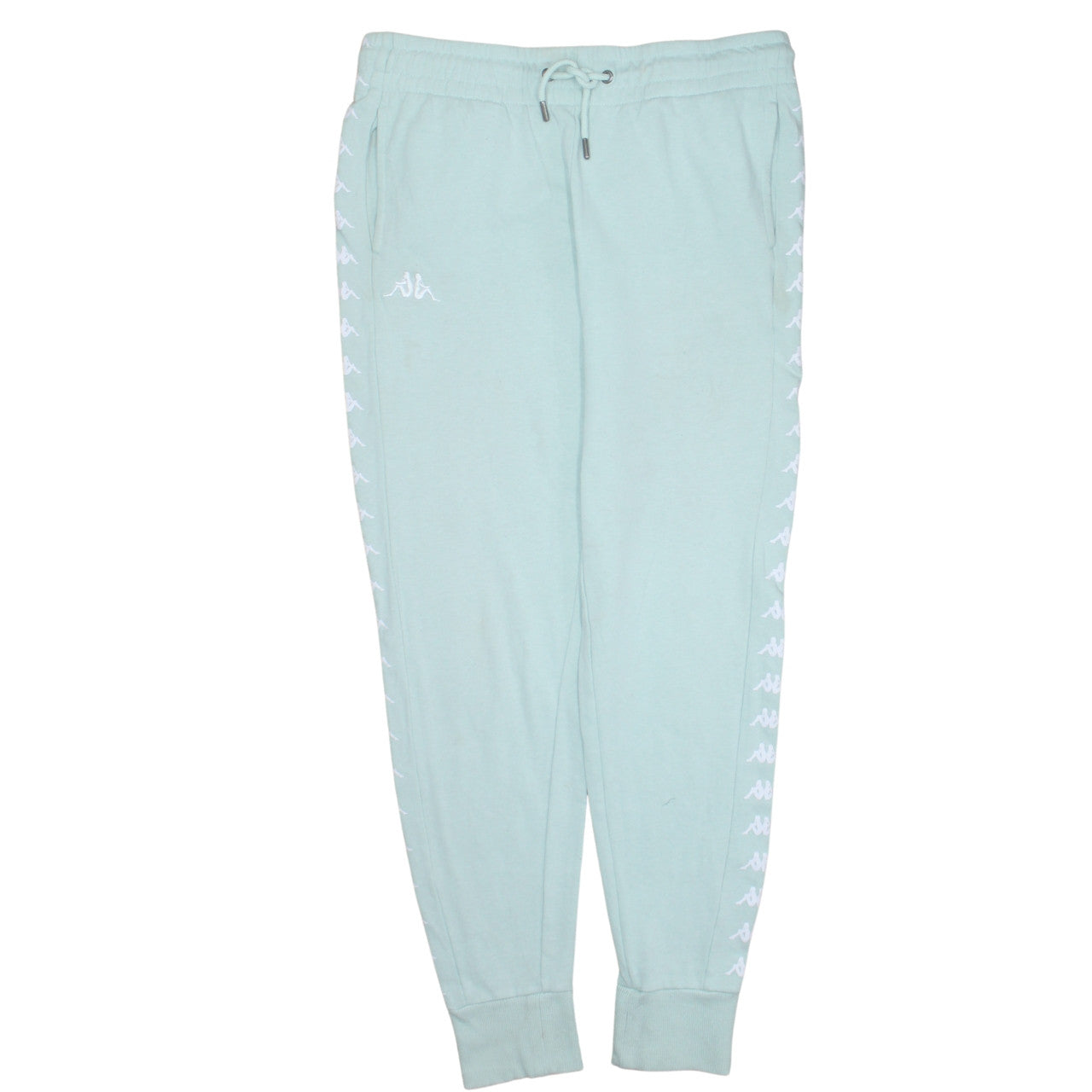 Kappa Women Mint Green Jogger Sweatpants Large Drawstring Lined Logo