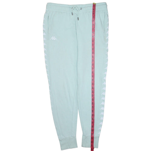 Kappa Women Mint Green Jogger Sweatpants Large Drawstring Lined Logo