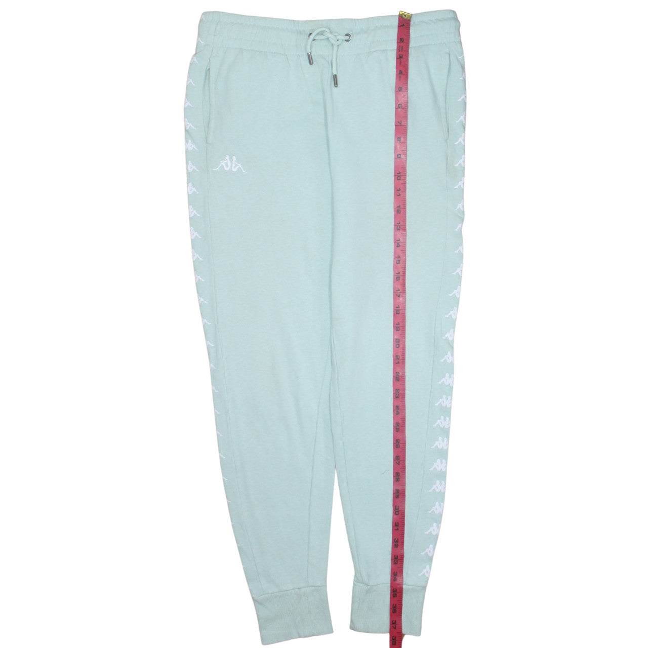 Kappa Women Mint Green Jogger Sweatpants Large Drawstring Lined Logo